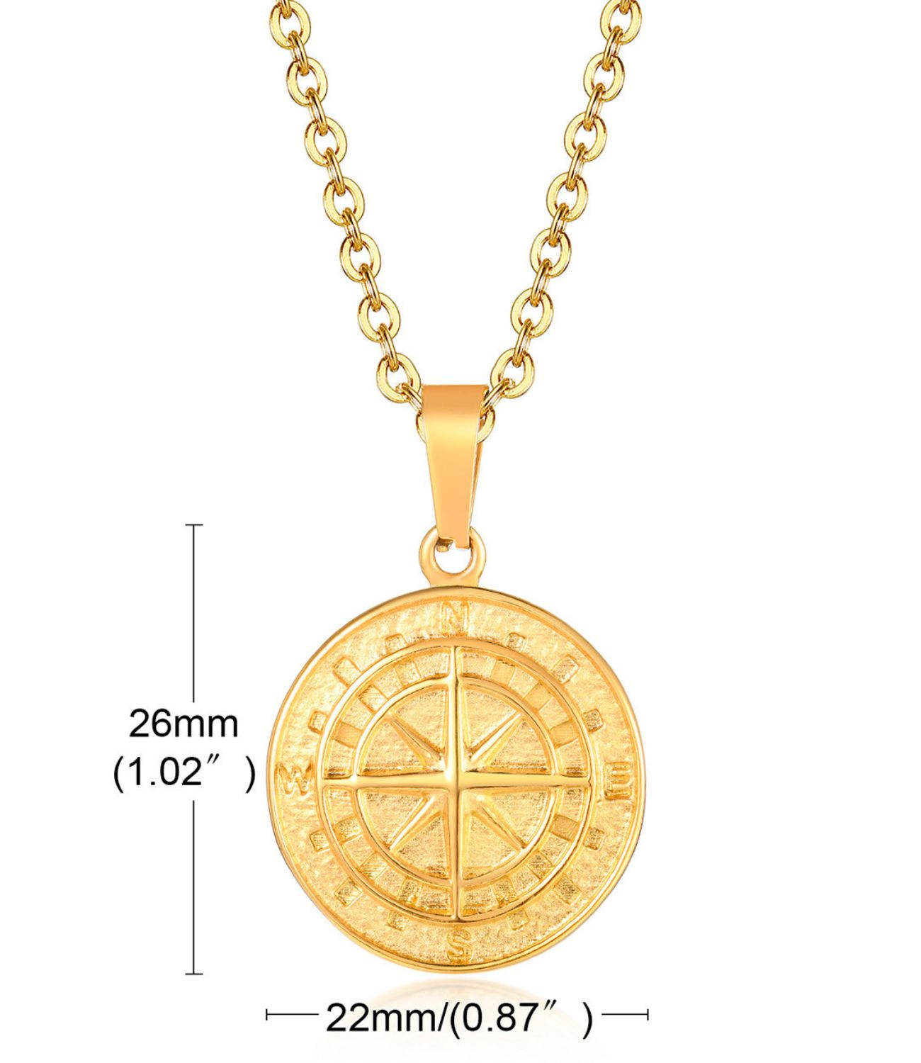 Compass Necklace Gold