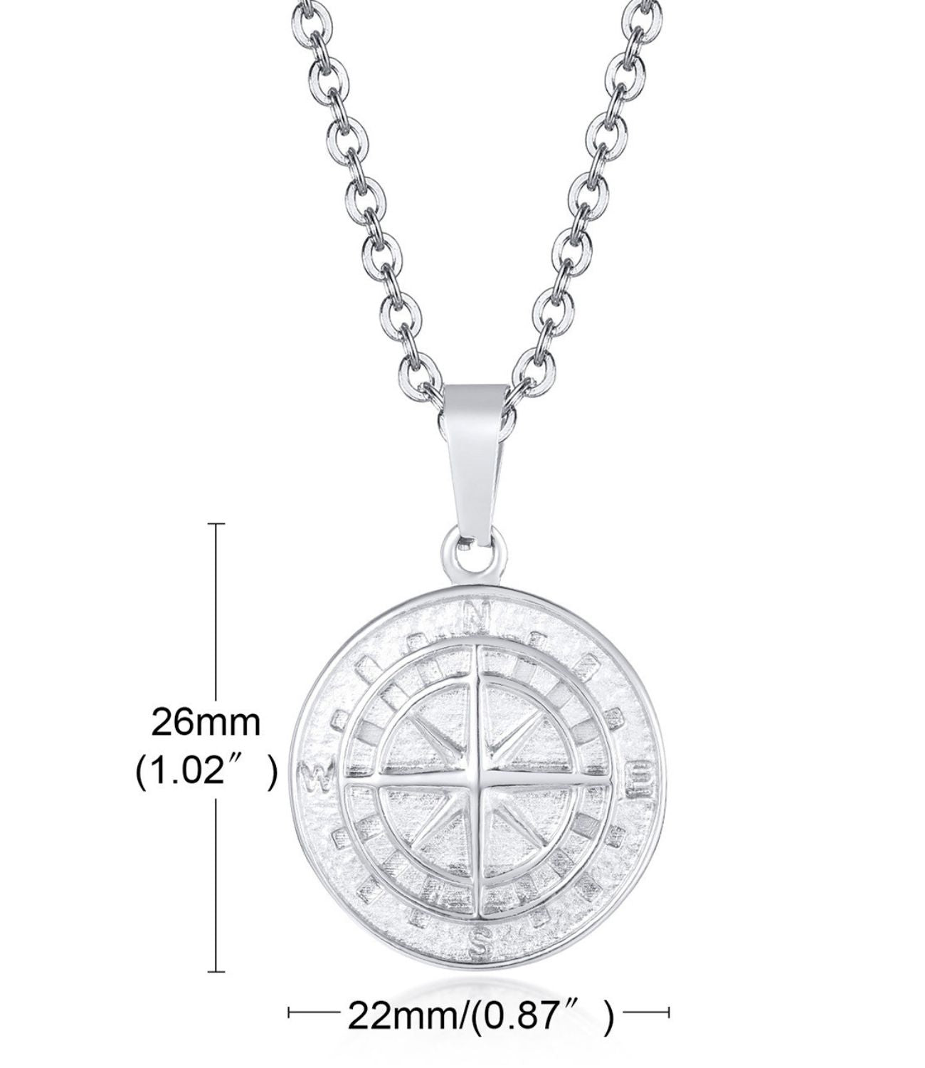 Compass Necklace Silver