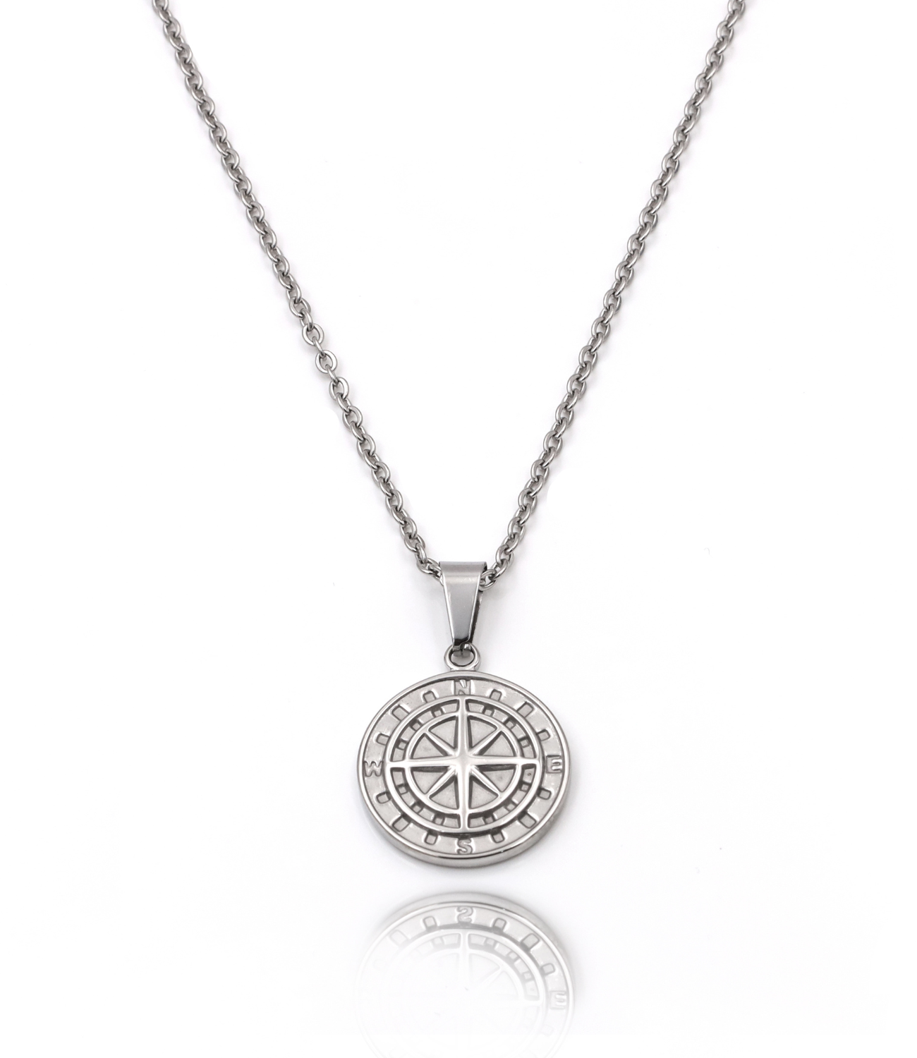 Compass Necklace Silver