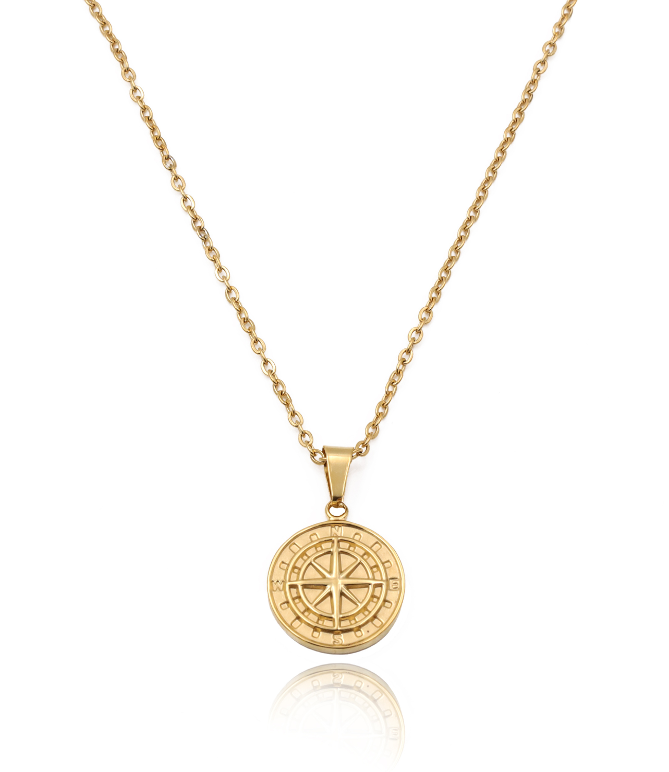 Compass Necklace Gold